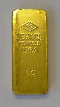 Goldbarren 10 Gramm Gold verschiedene Hersteller, Resale