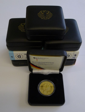 100 Euro 1/2 Unze Gold Deutschland verschiedene Jahrgänge incl. Box und Zertifikat