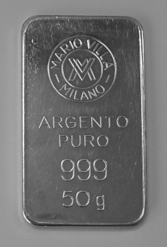 Silberbarren 50 Gramm Mario Villa Milano