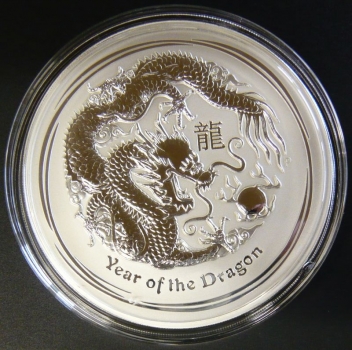Australien Lunar II Drache 2 Oz Silber 2012