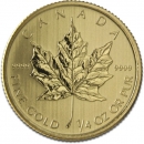 Maple Leaf 1/4 Unze Gold verschiedene Jahrgänge