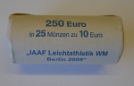 1 Originalrolle a 25 Münzen zu 10 Euro IAAF Leichtathletik WM Berlin 2009