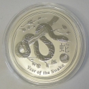 Australien Lunar II Schlange 1 Unze Silber 2013 Privy Mark Löwe