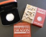 Australien Lunar II Drache 1 Unze Silber 2012 High Relief PP