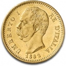20 Lire Gold Italien Umberto , Vittorio 5,81 gr Feingewicht