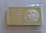 Silberbarren 1 Unze, Christoph Columbus 500 Jahre Entdeckung Amerikas, Heraeus